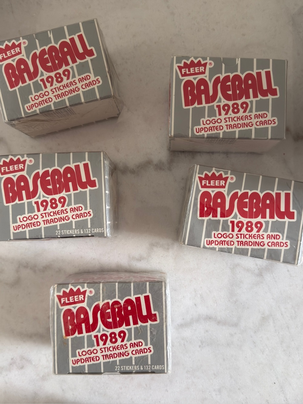 1989 FLEER BASEBALL SEALED COMPLETE SET LOT OF 5 UPDATED TRADING CARDS